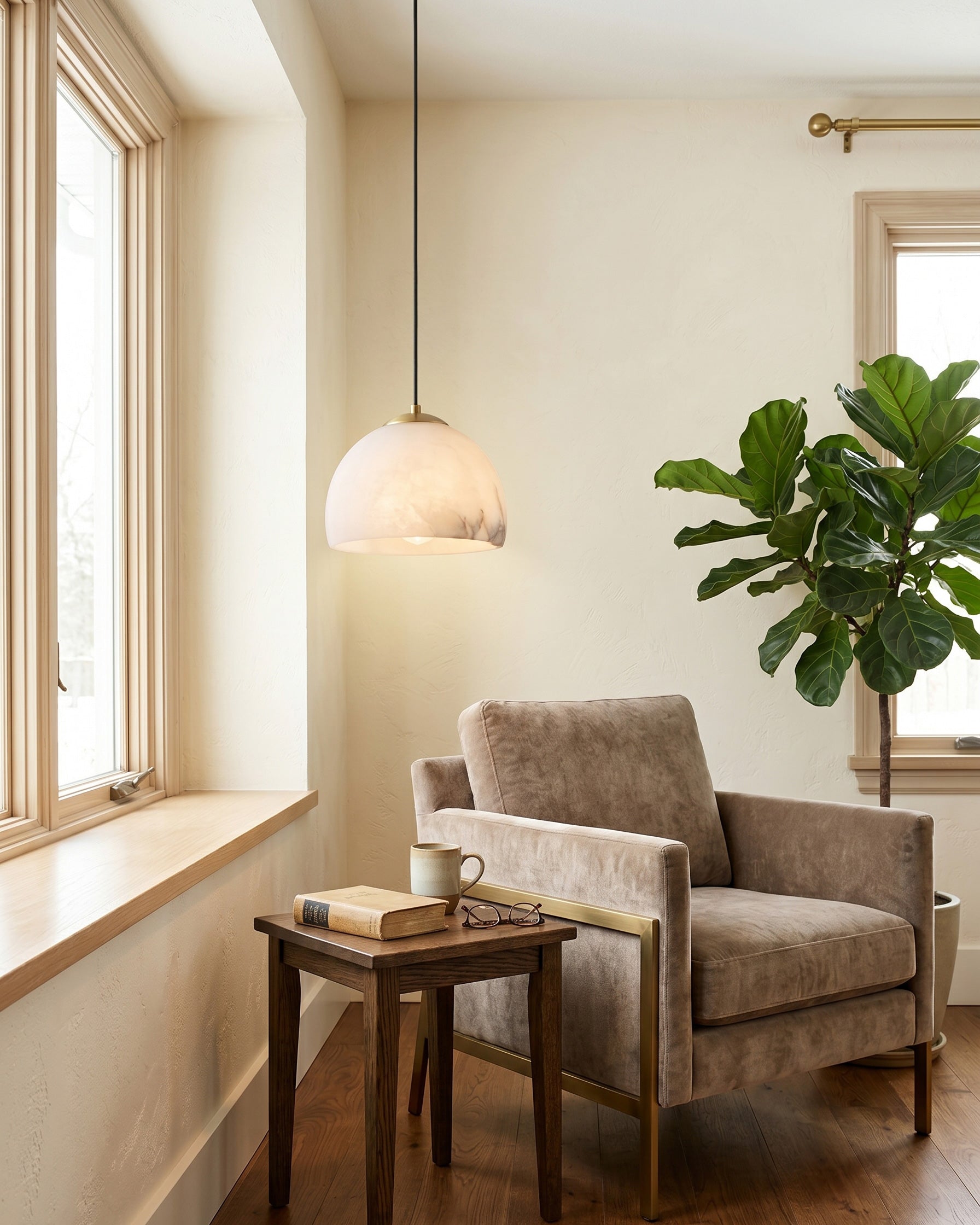 Eamon Alabaster Dome Pendant Lamp