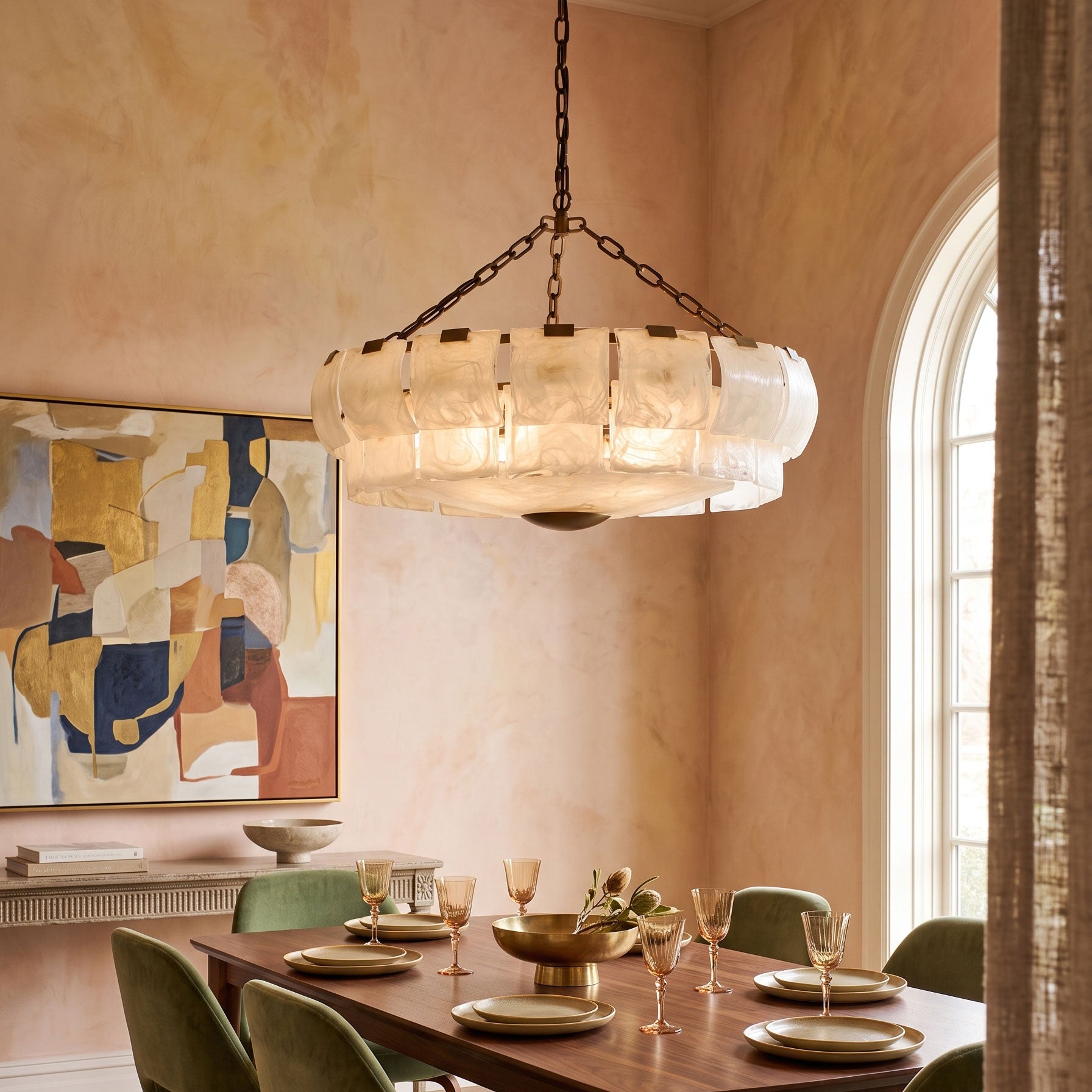Eldon Textured Glass Chandelier