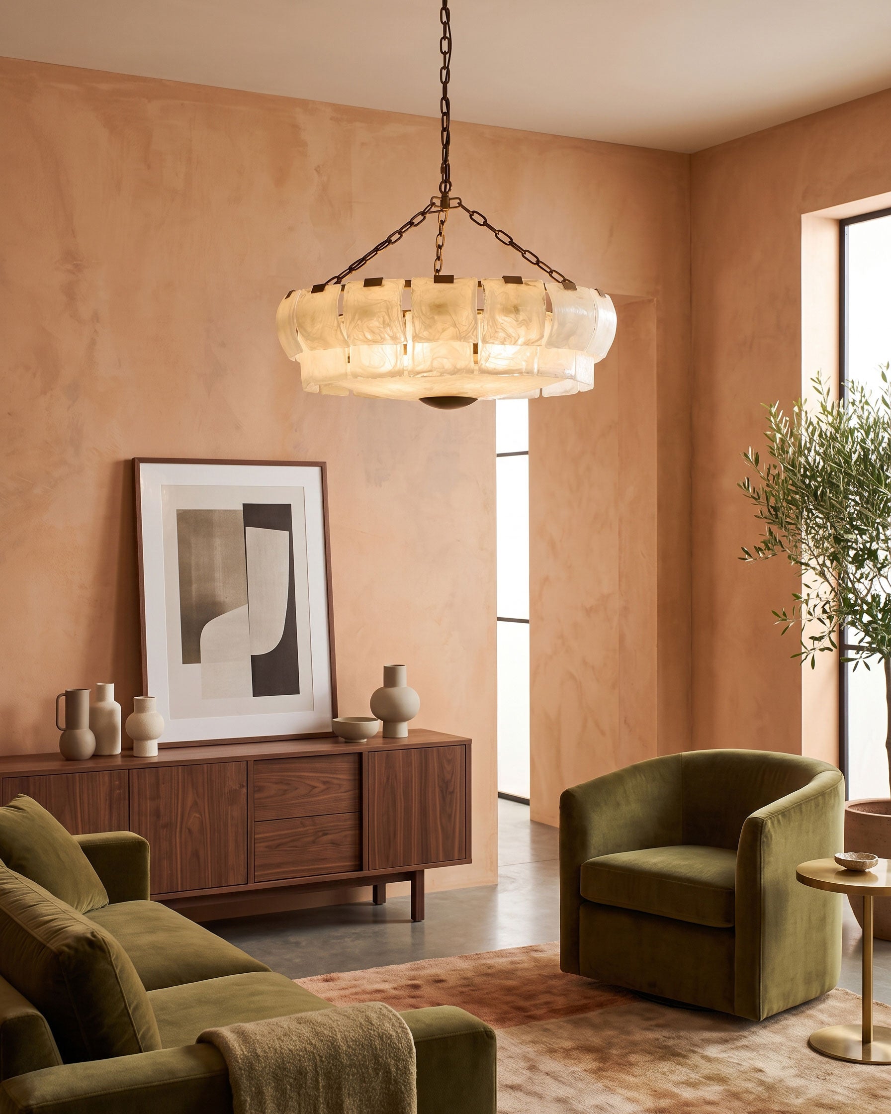 Eldon Textured Glass Chandelier