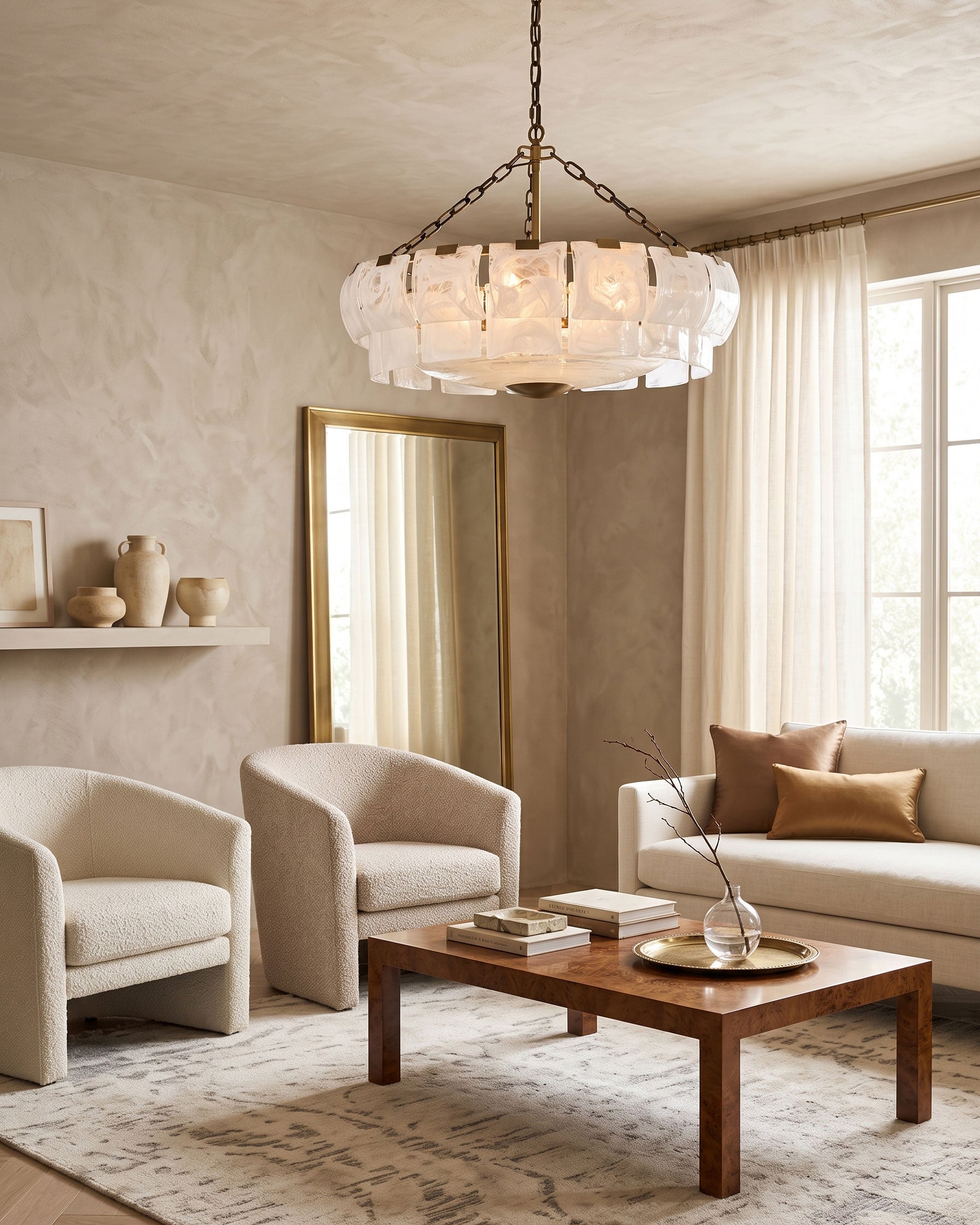 Eldon Textured Glass Chandelier