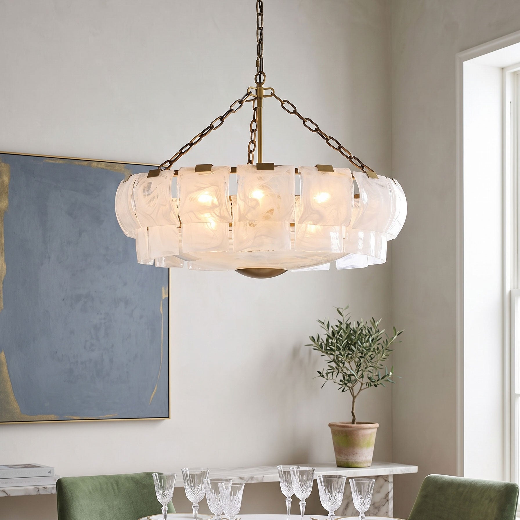 Eldon Textured Glass Chandelier