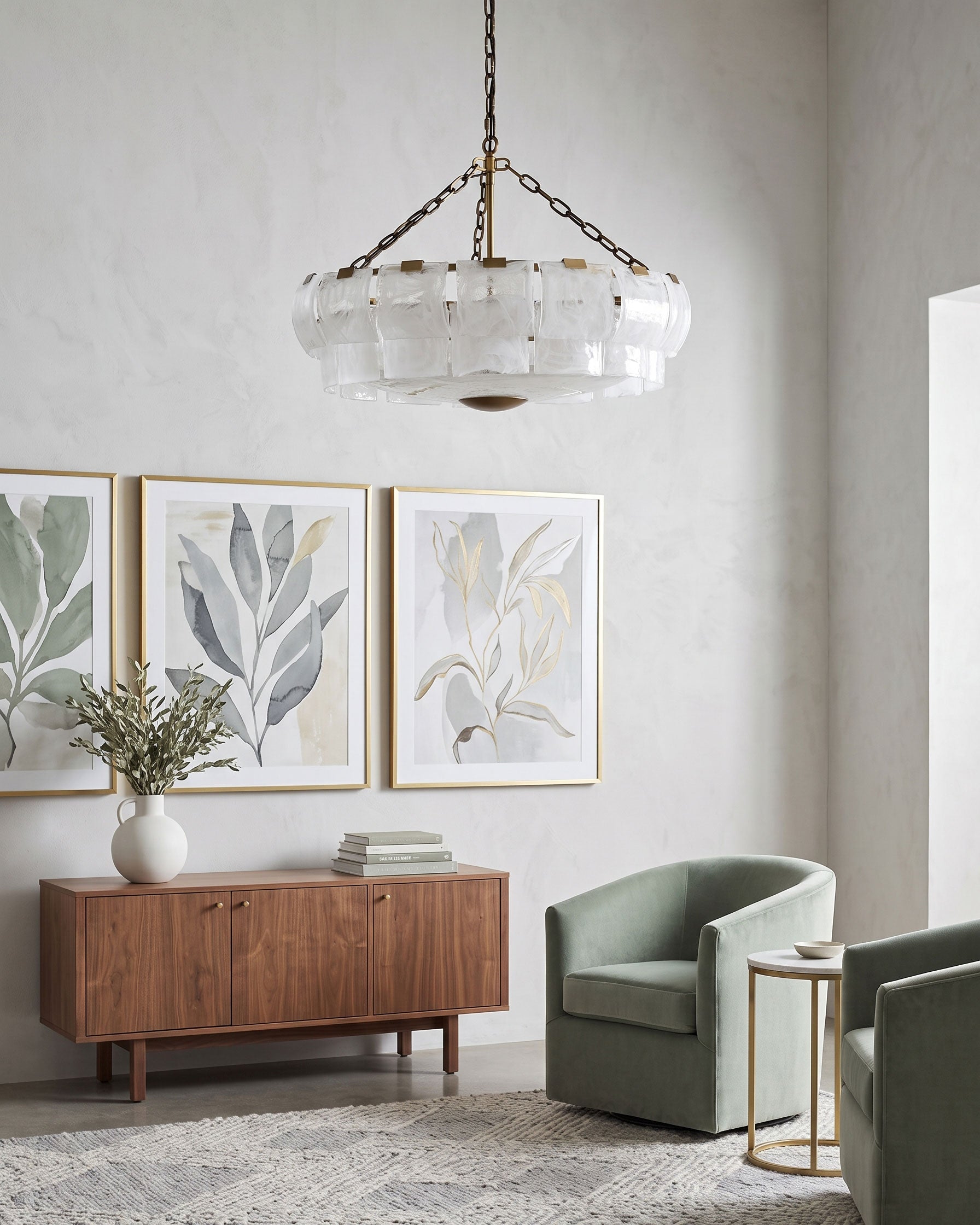 Eldon Textured Glass Chandelier