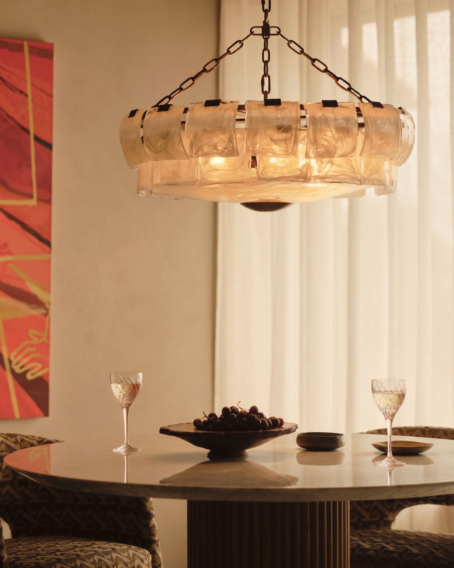 Eldon Textured Glass Chandelier