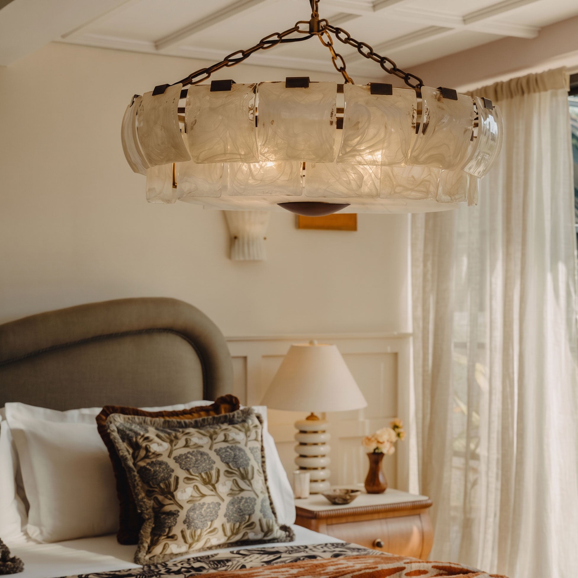 Eldon Textured Glass Chandelier