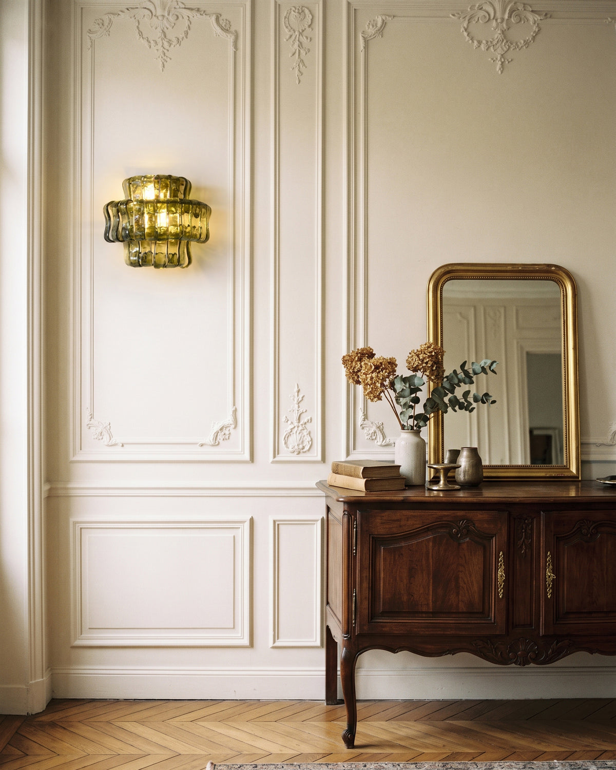 Ellington Green Ribbed Wall Sconce