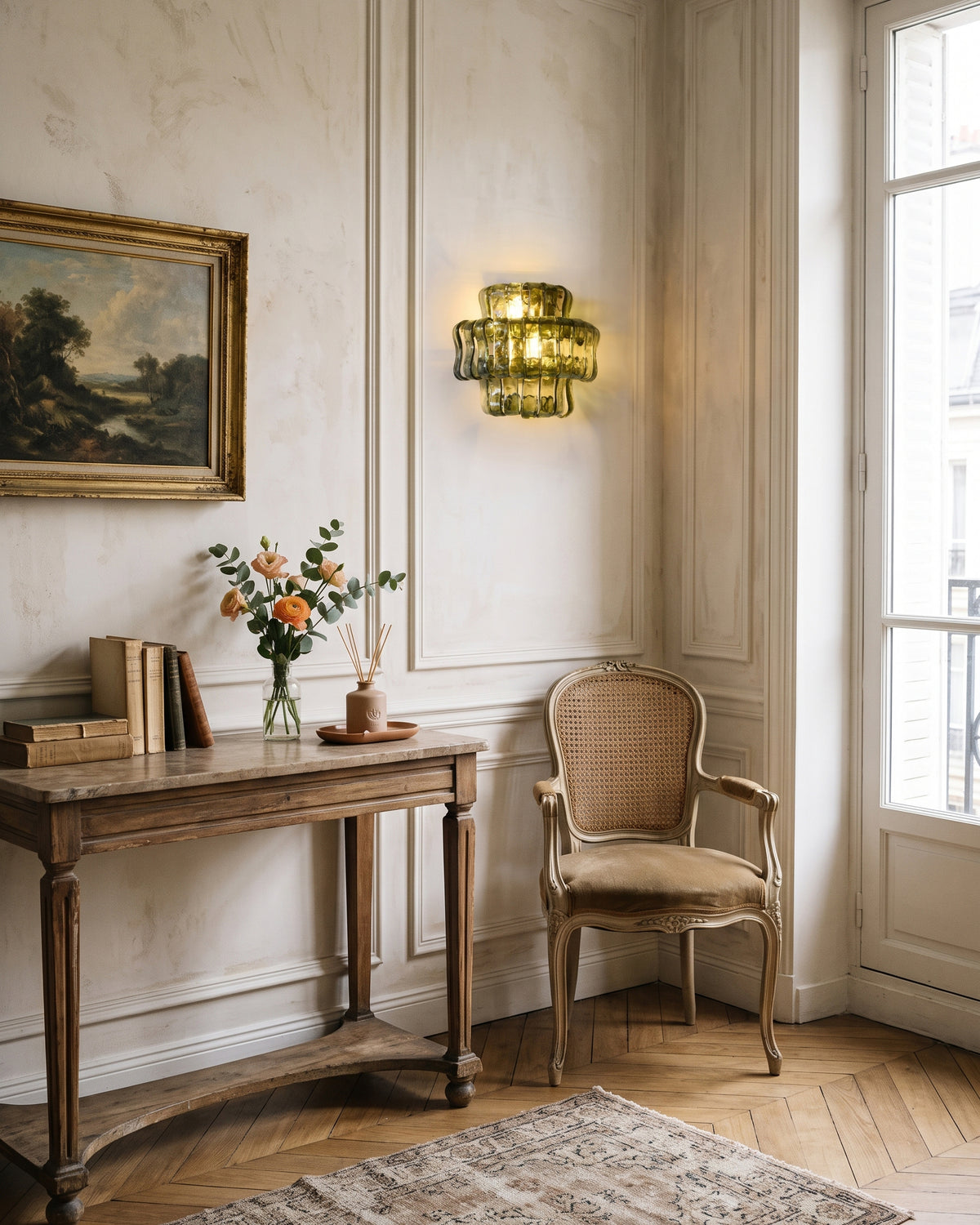 Ellington Green Ribbed Wall Sconce