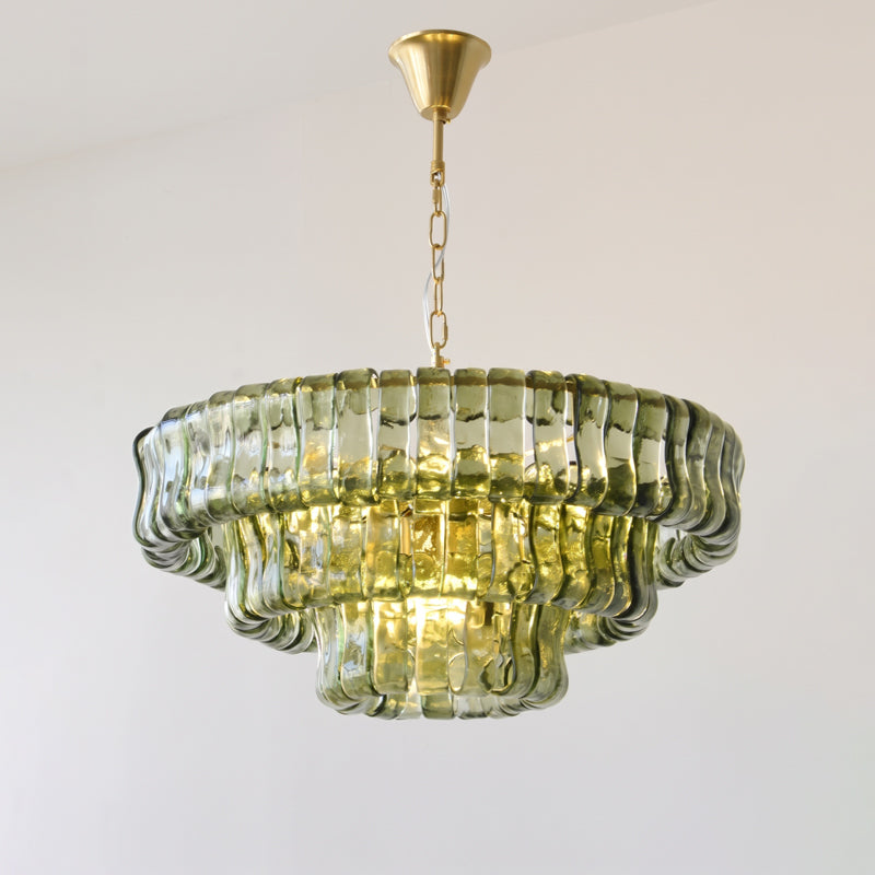 Ellington Moss Textured Glass Chandelier