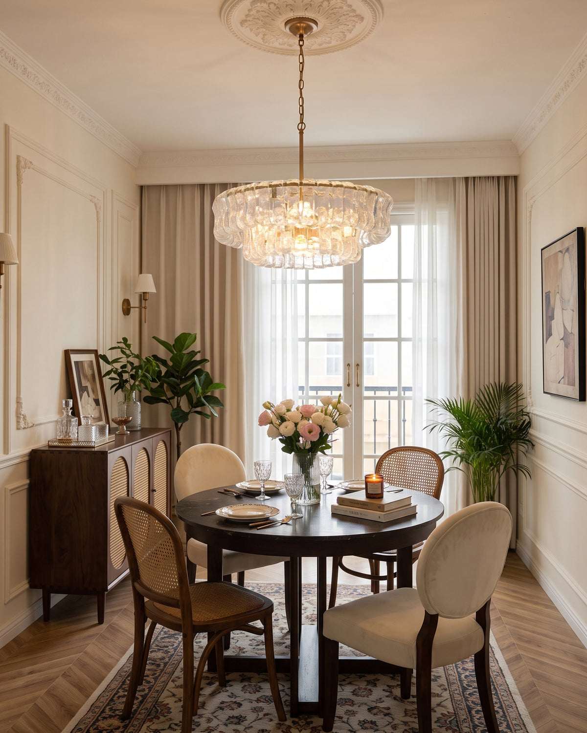 Ellington Moss Textured Glass Chandelier