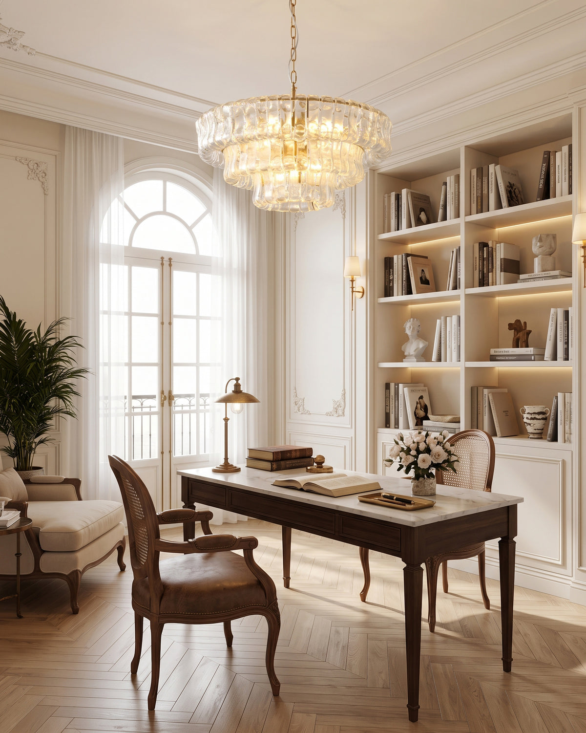 Ellington Moss Textured Glass Chandelier