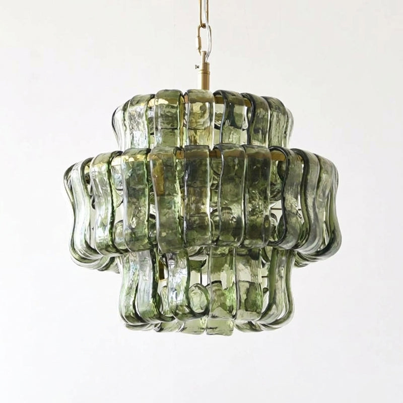 Ellington Moss Textured Glass Chandelier