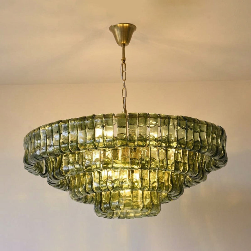 Ellington Moss Textured Glass Chandelier