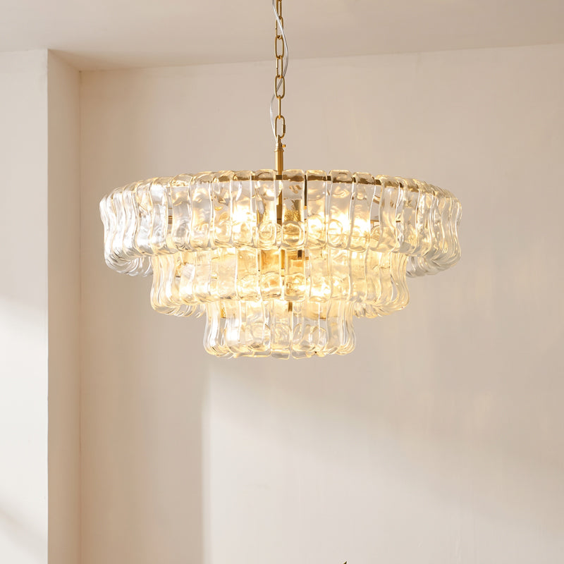 Ellington Moss Textured Glass Chandelier