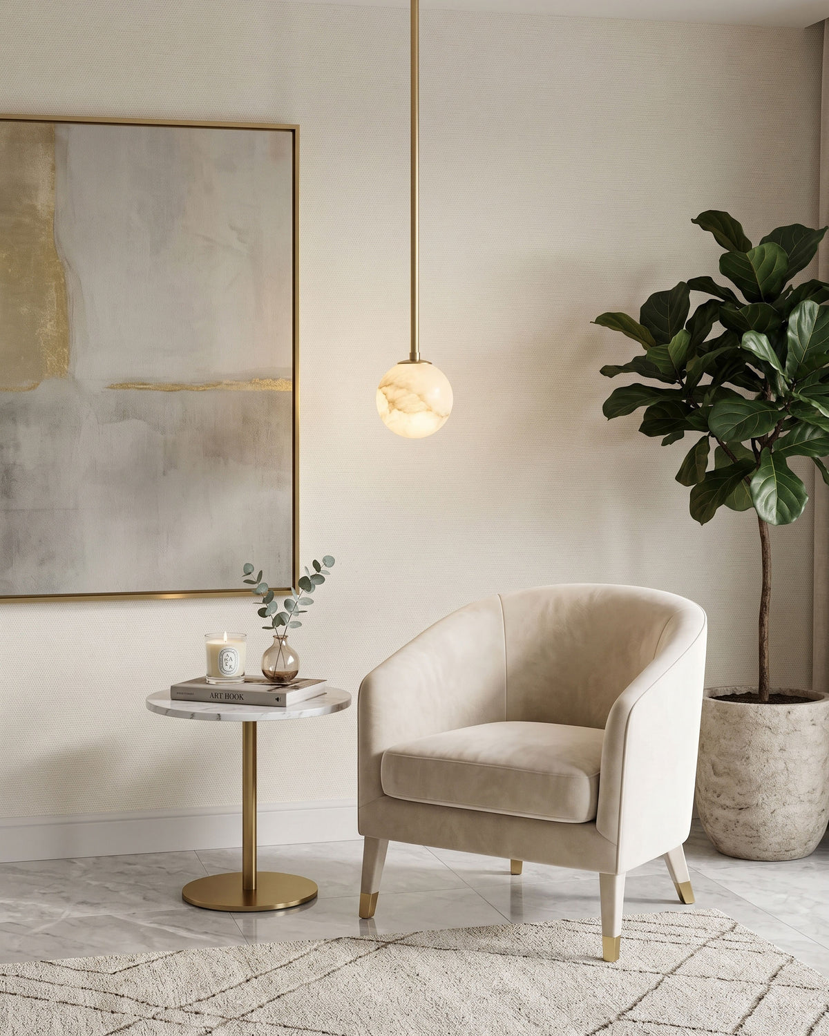 Enoch Natural Alabaster Pendant Light