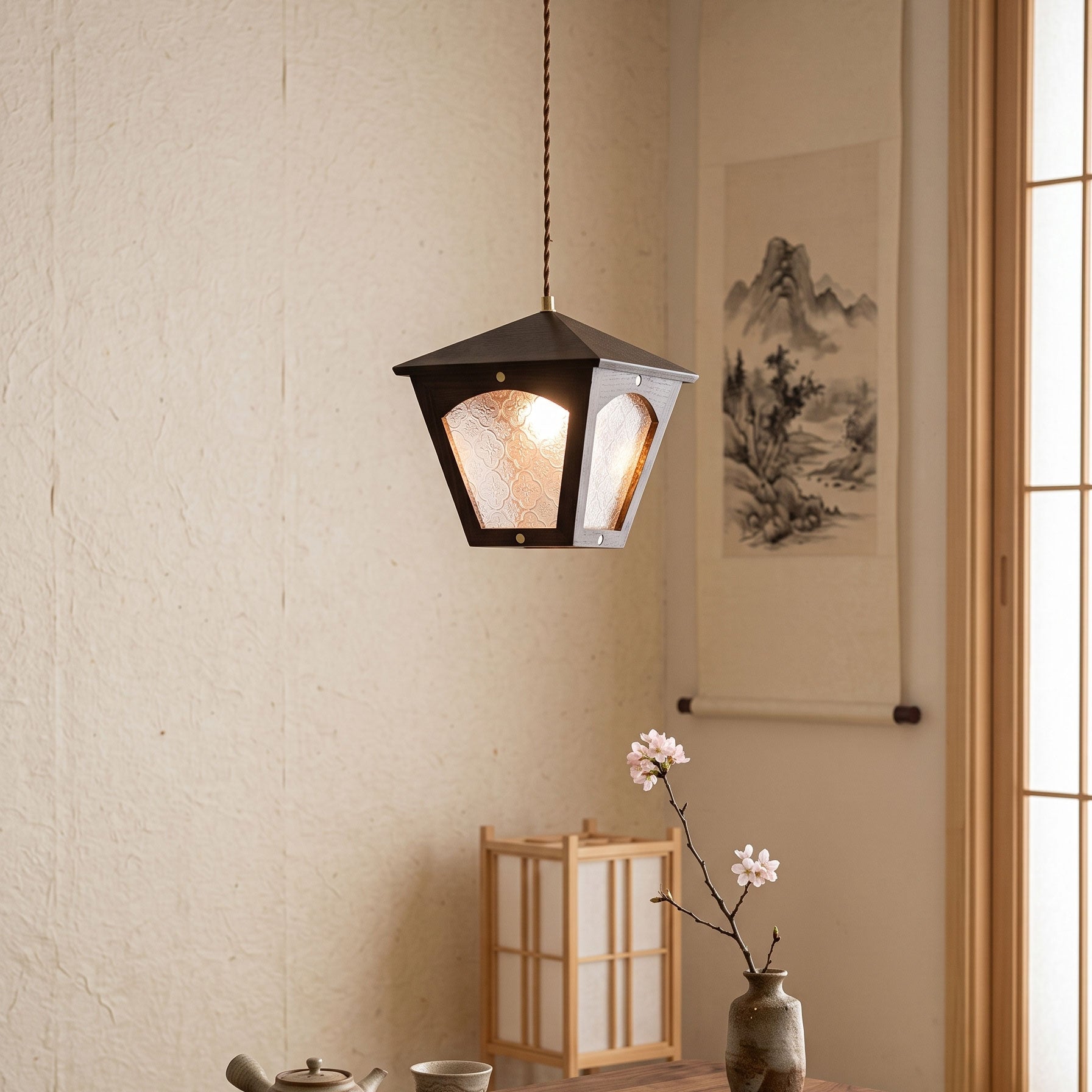 Esme Wooden Cage Pendant Light