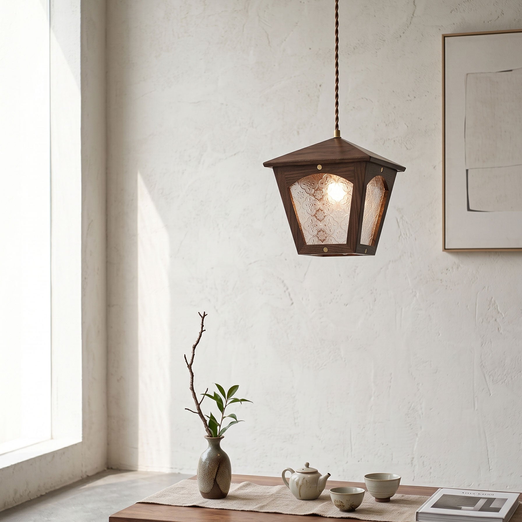 Esme Wooden Cage Pendant Light