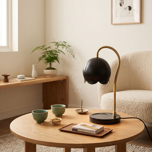 Fia Elegant Curved Table Lamp finish options