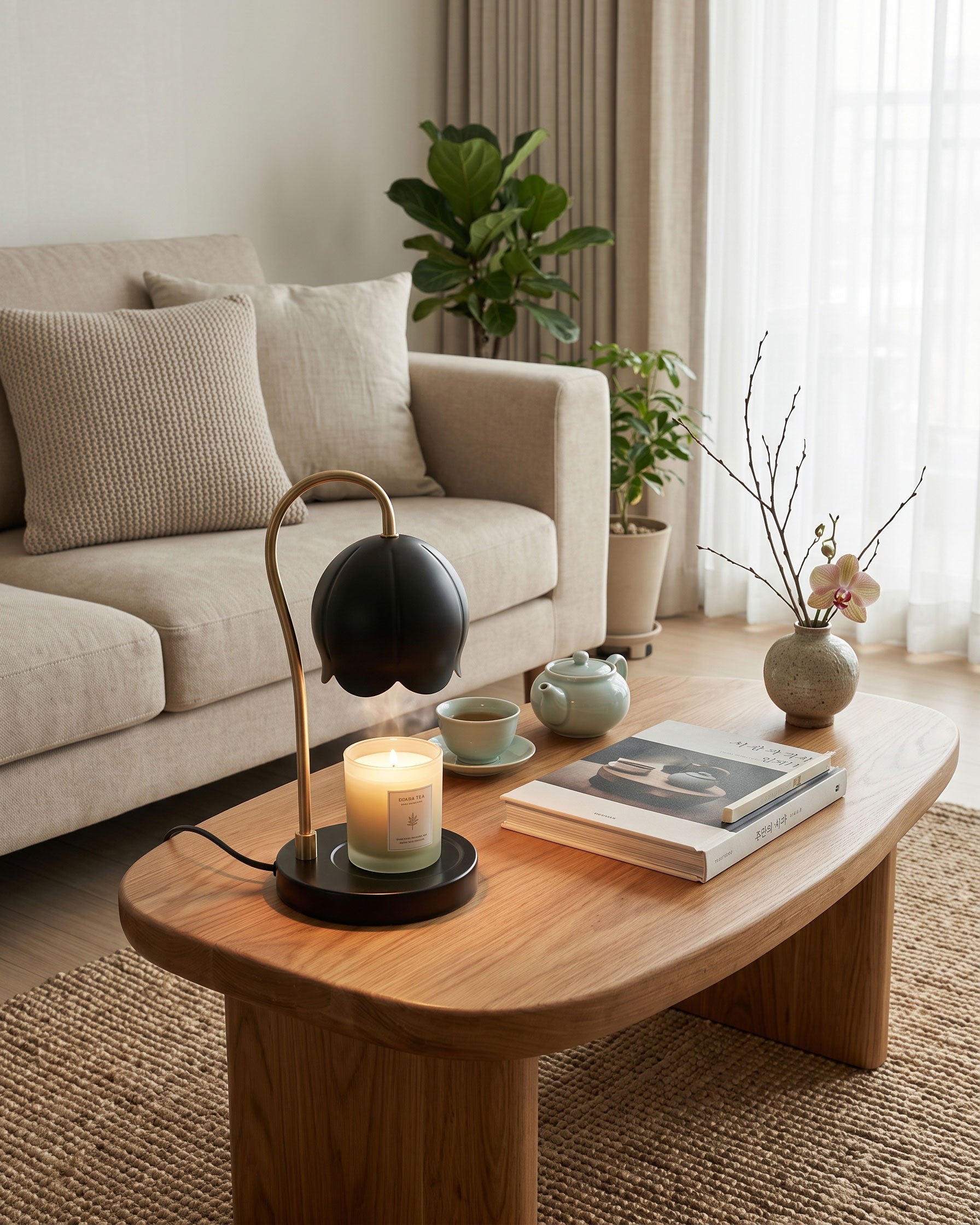 Fia Elegant Curved Table Lamp