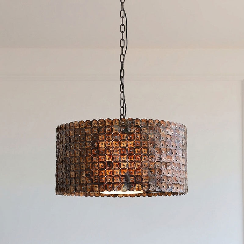 Finnick Rustic Disc Pendant Light