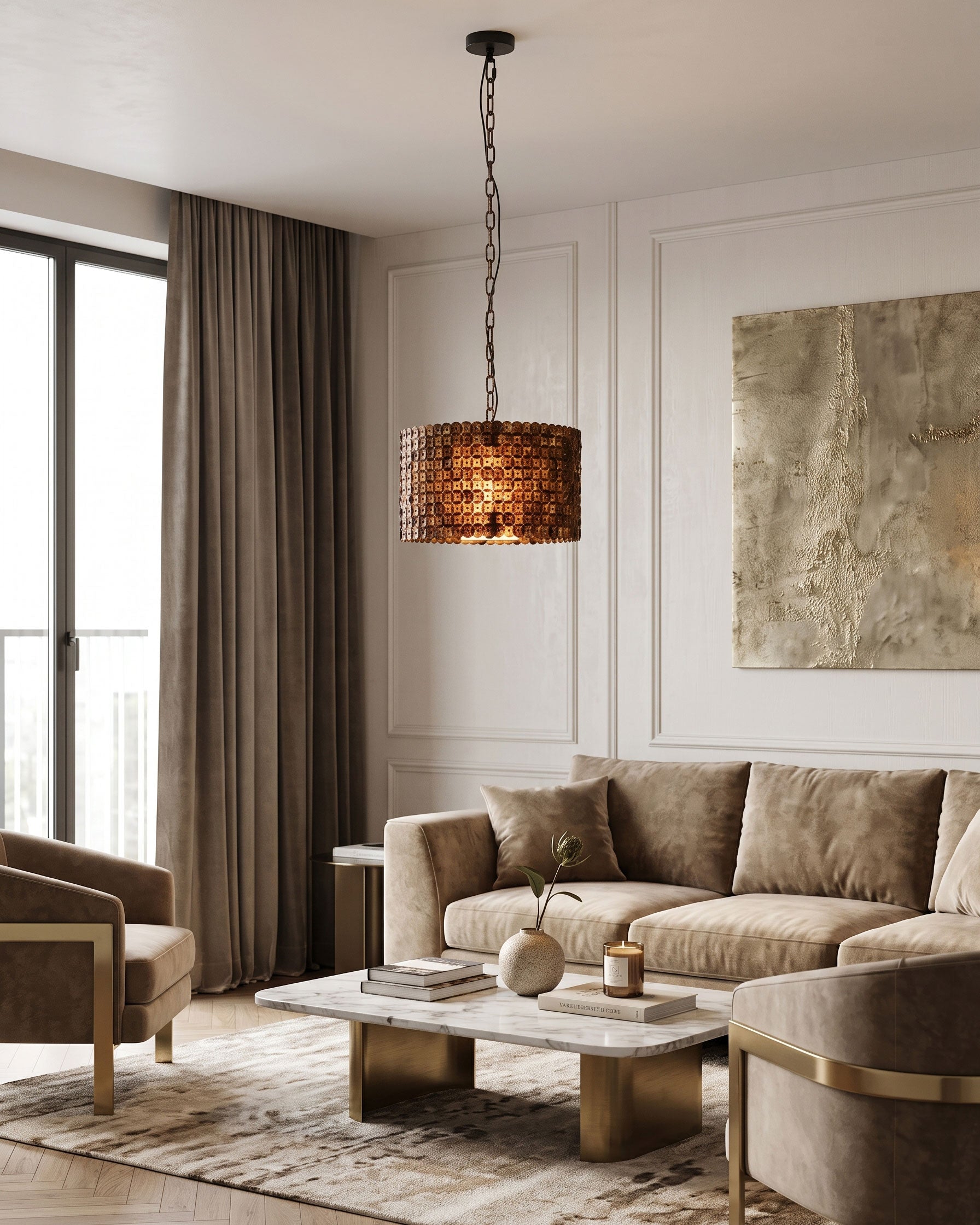 Finnick Rustic Disc Pendant Light