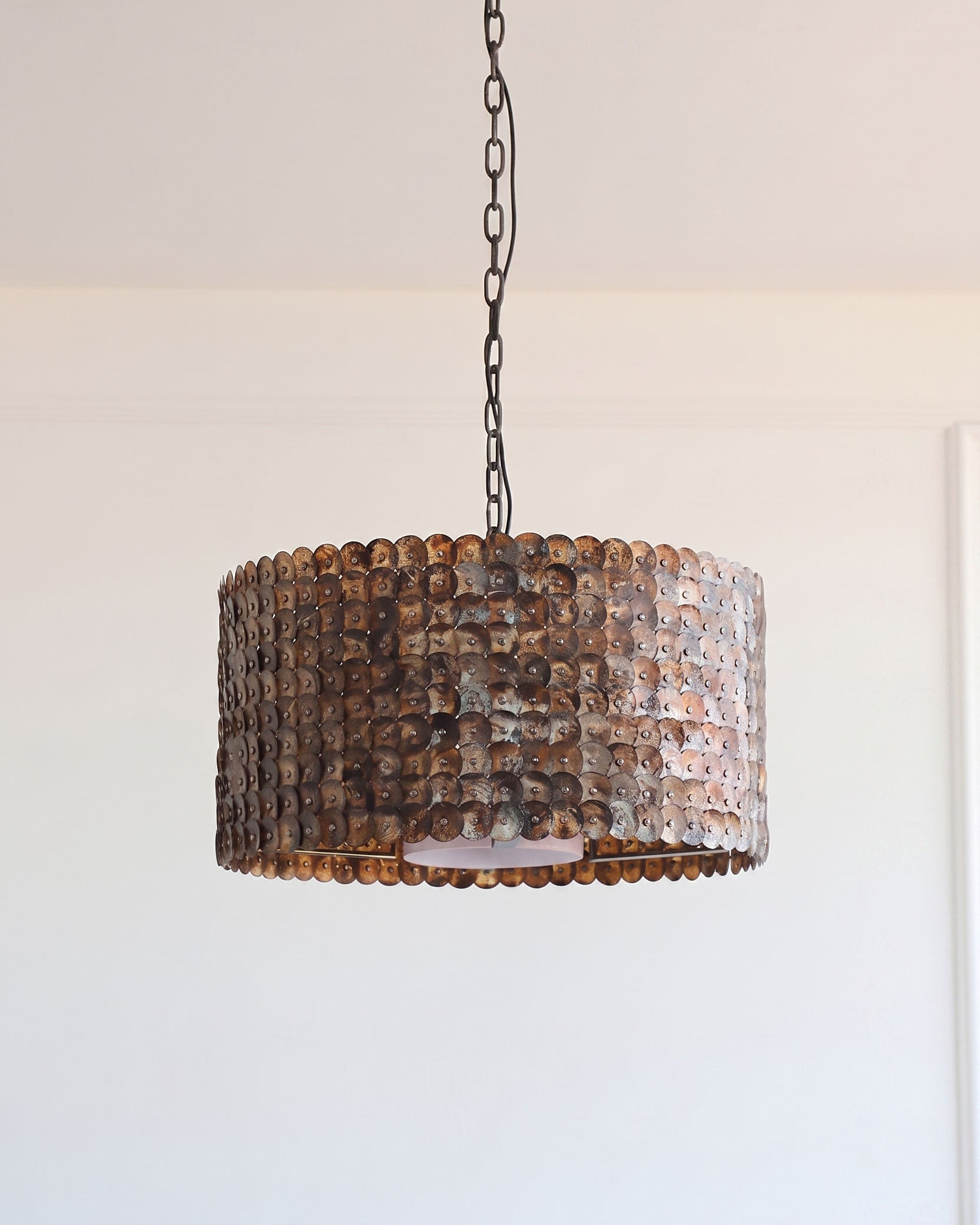 Finnick Rustic Disc Pendant Light