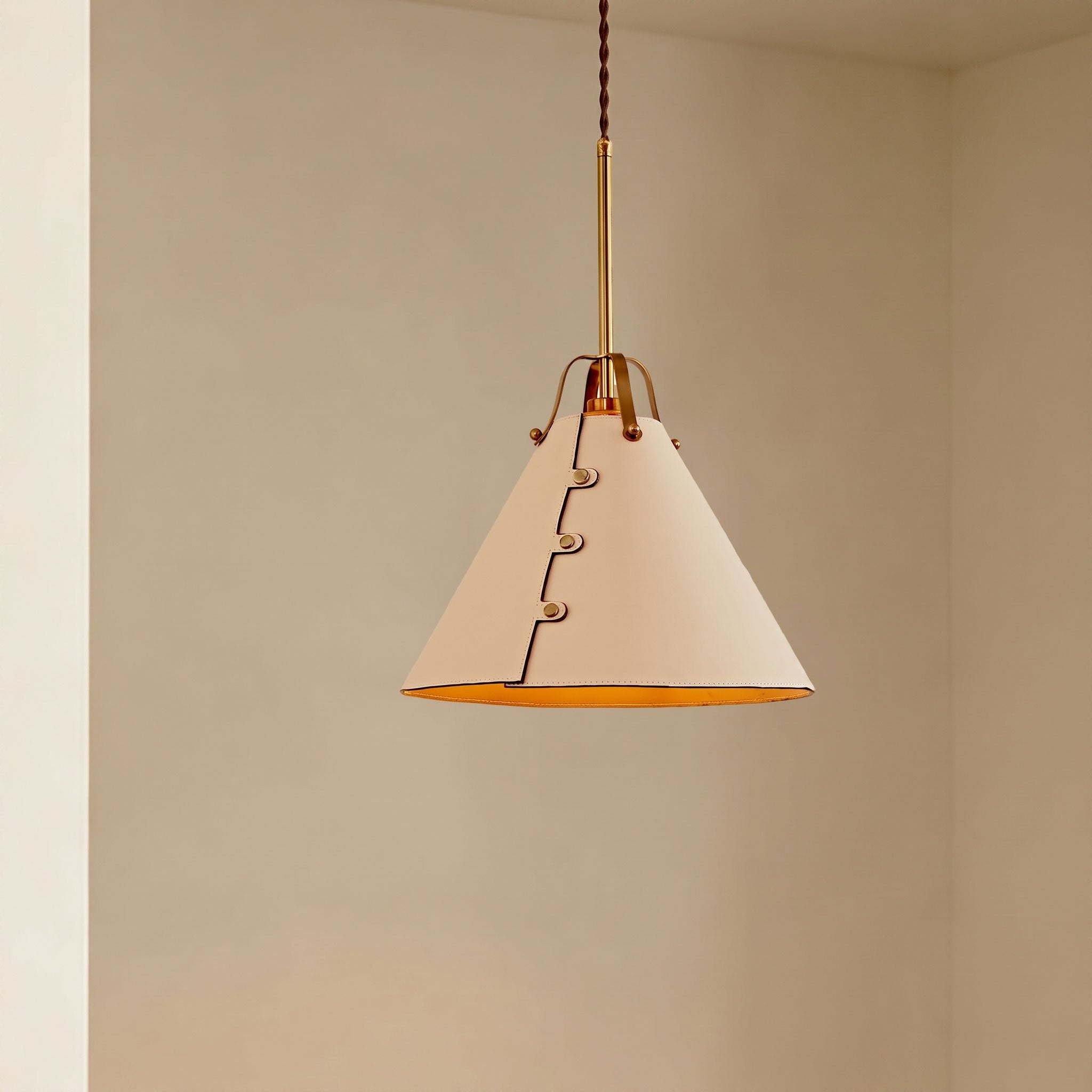 Fintan Stitched Cone Pendant Light