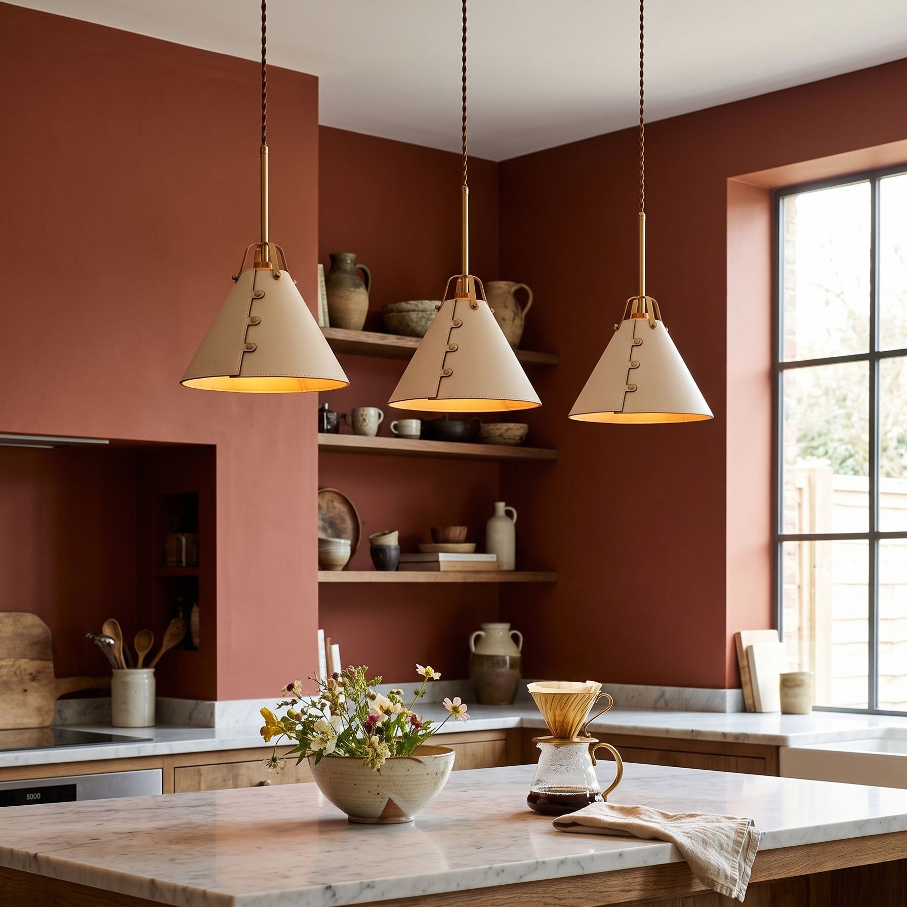 Fintan Stitched Cone Pendant Light