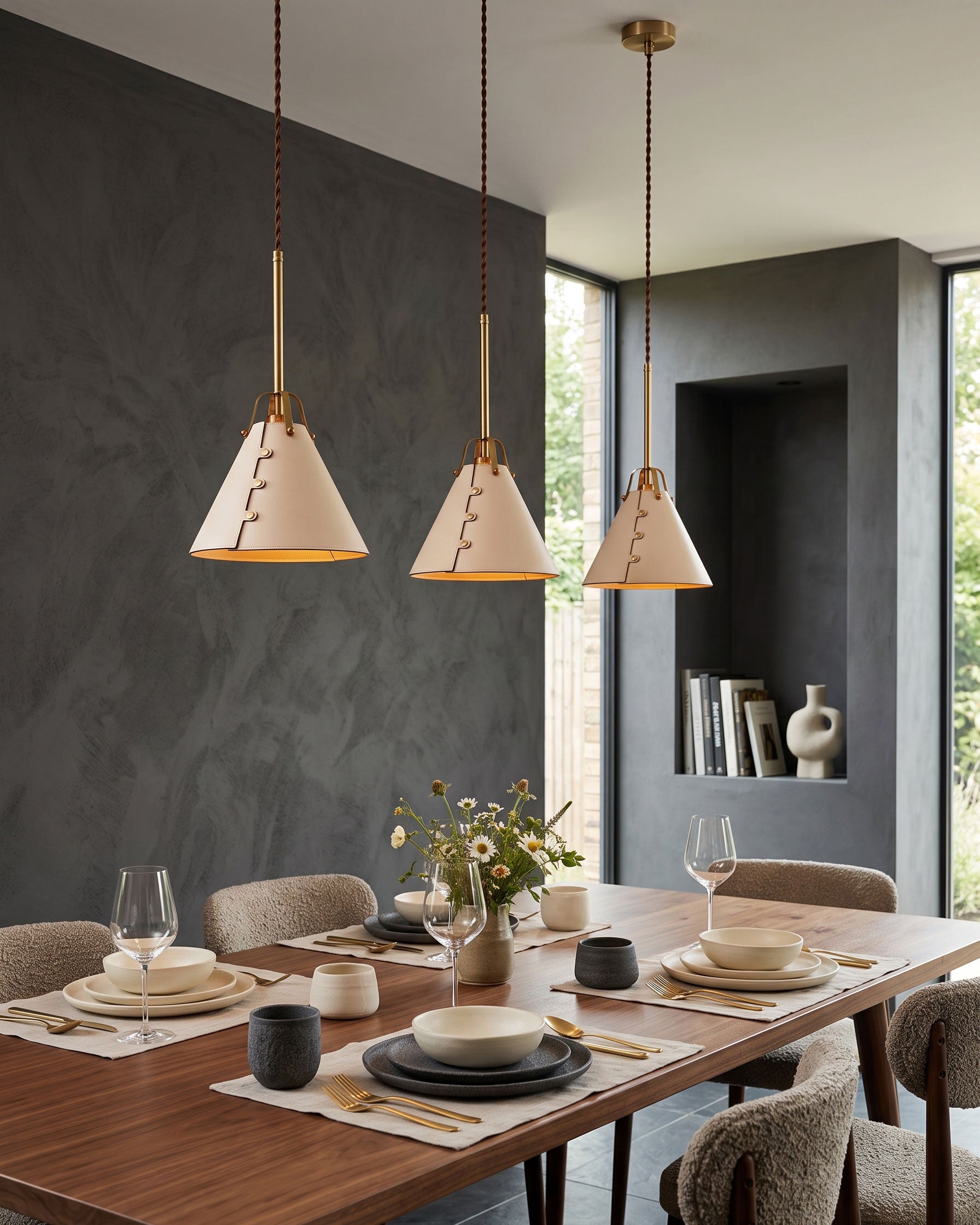 Fintan Stitched Cone Pendant Light