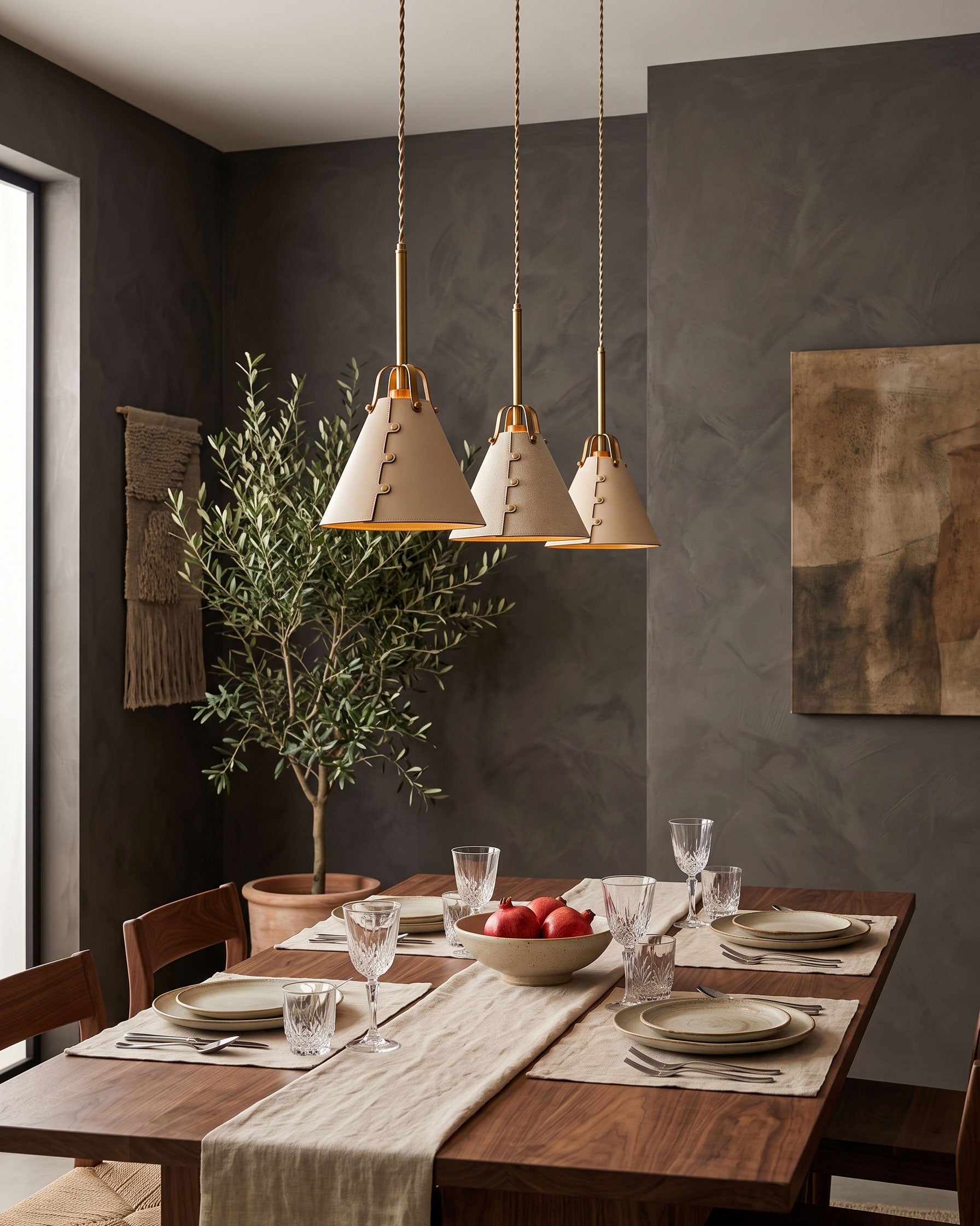Fintan Stitched Cone Pendant Light