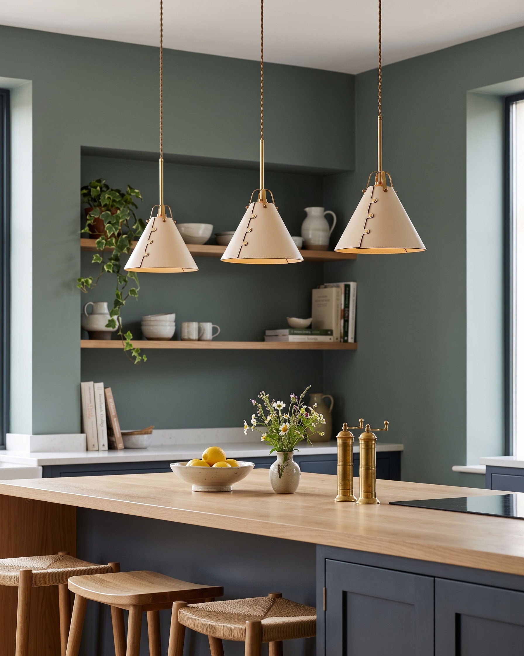 Fintan Stitched Cone Pendant Light