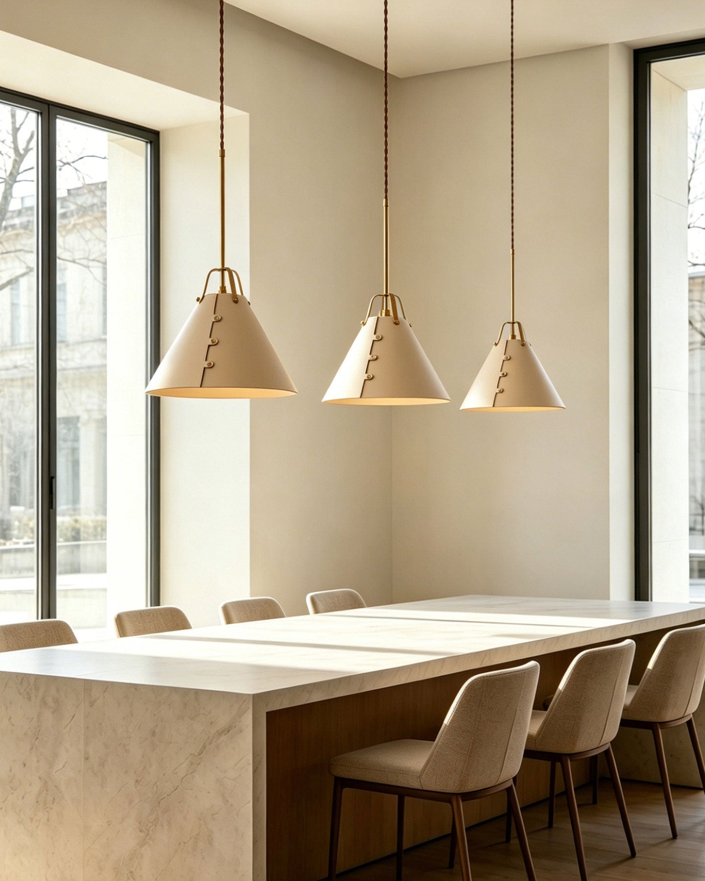 Fintan Stitched Cone Pendant Light