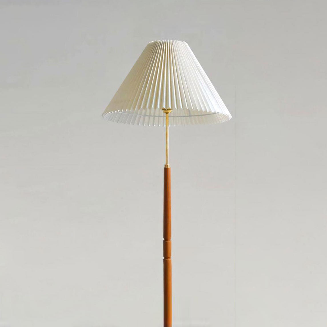 Flynn Pleated Walnut Floor Lamp