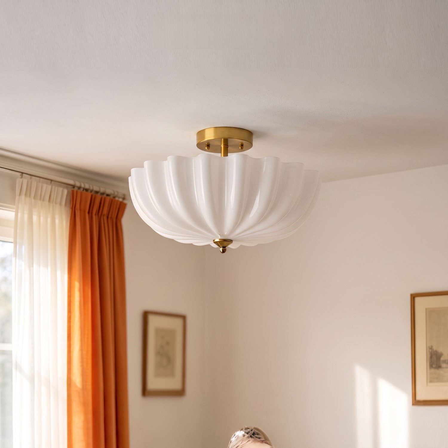 Linnea Scalloped Flush Mount
