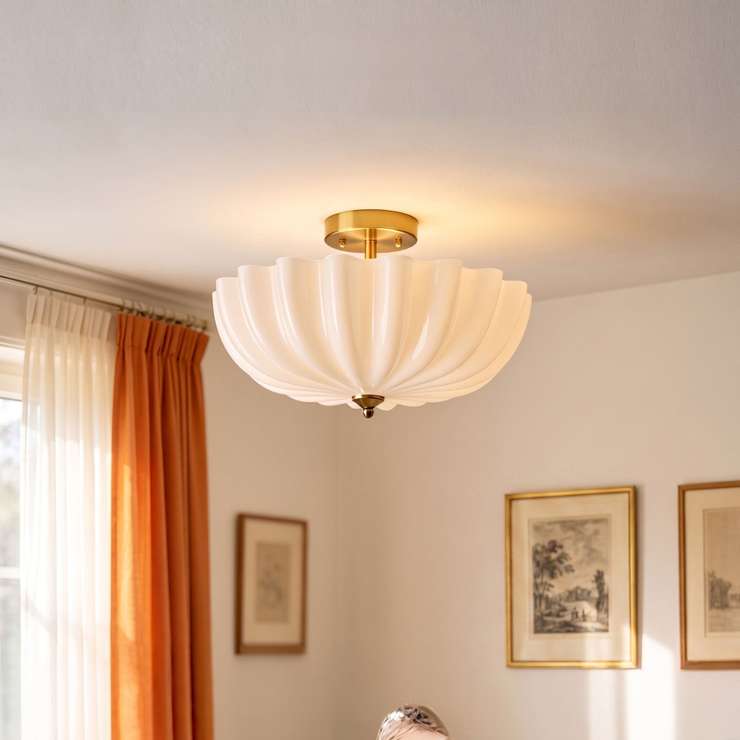 Linnea Scalloped Flush Mount