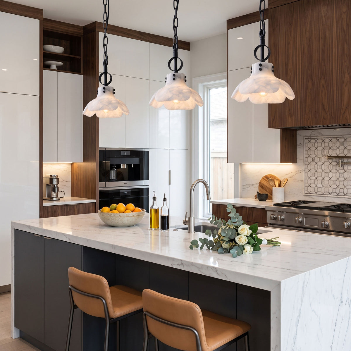 Giles Petal Alabaster Pendant Light