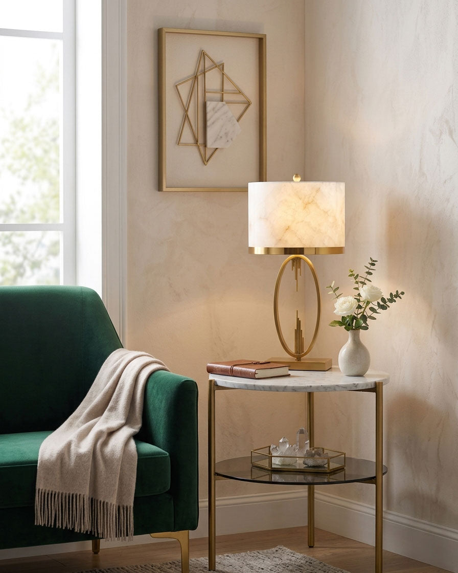 Gold Alabaster Table Lamp
