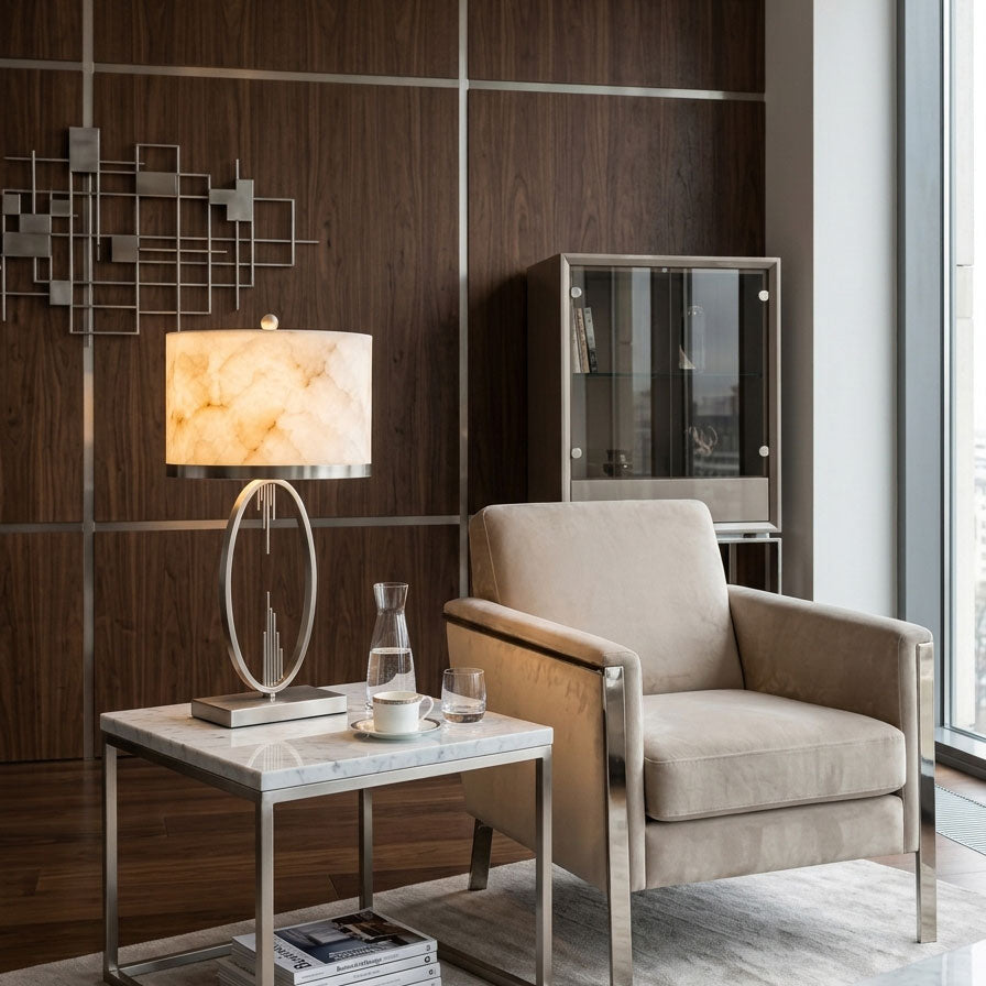 Gold Alabaster Table Lamp