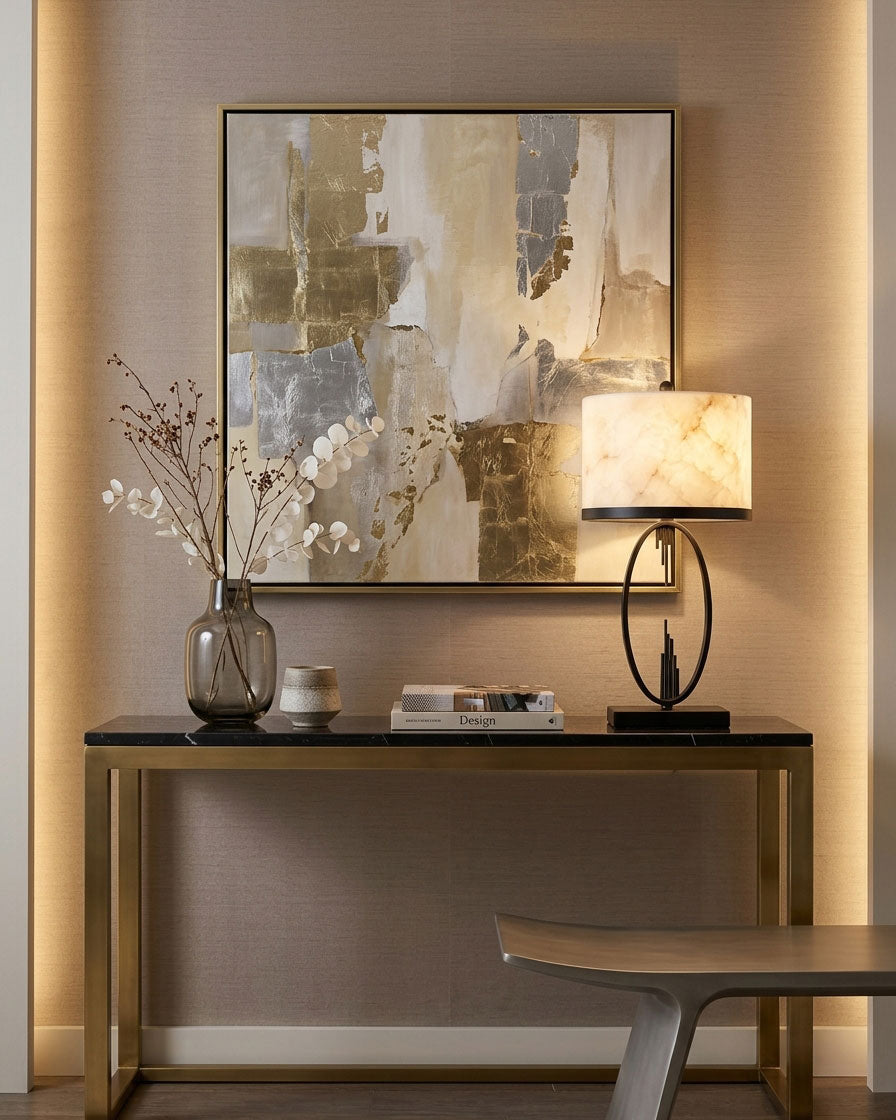 Gold Alabaster Table Lamp