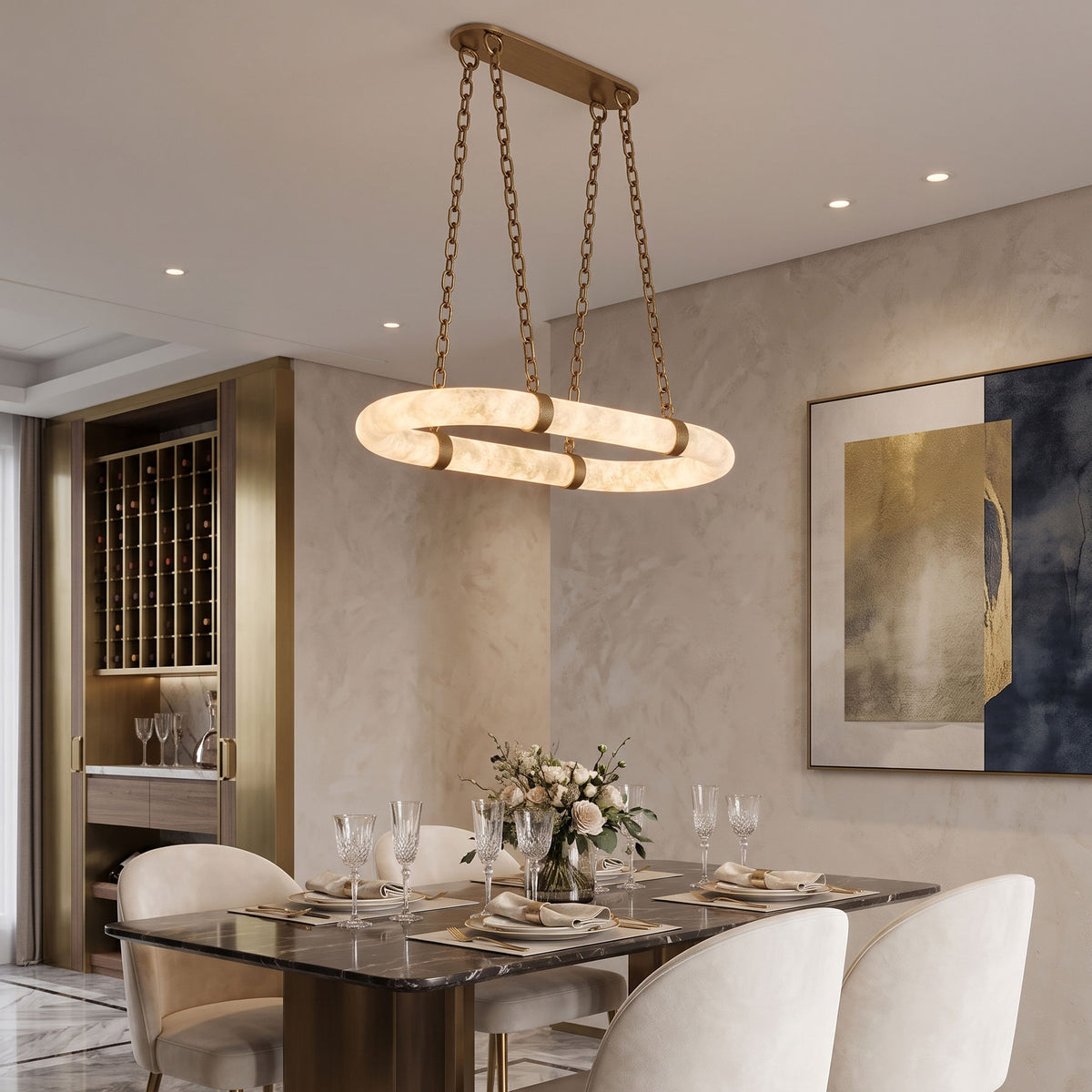 Hadley Floating Alabaster Chandelier