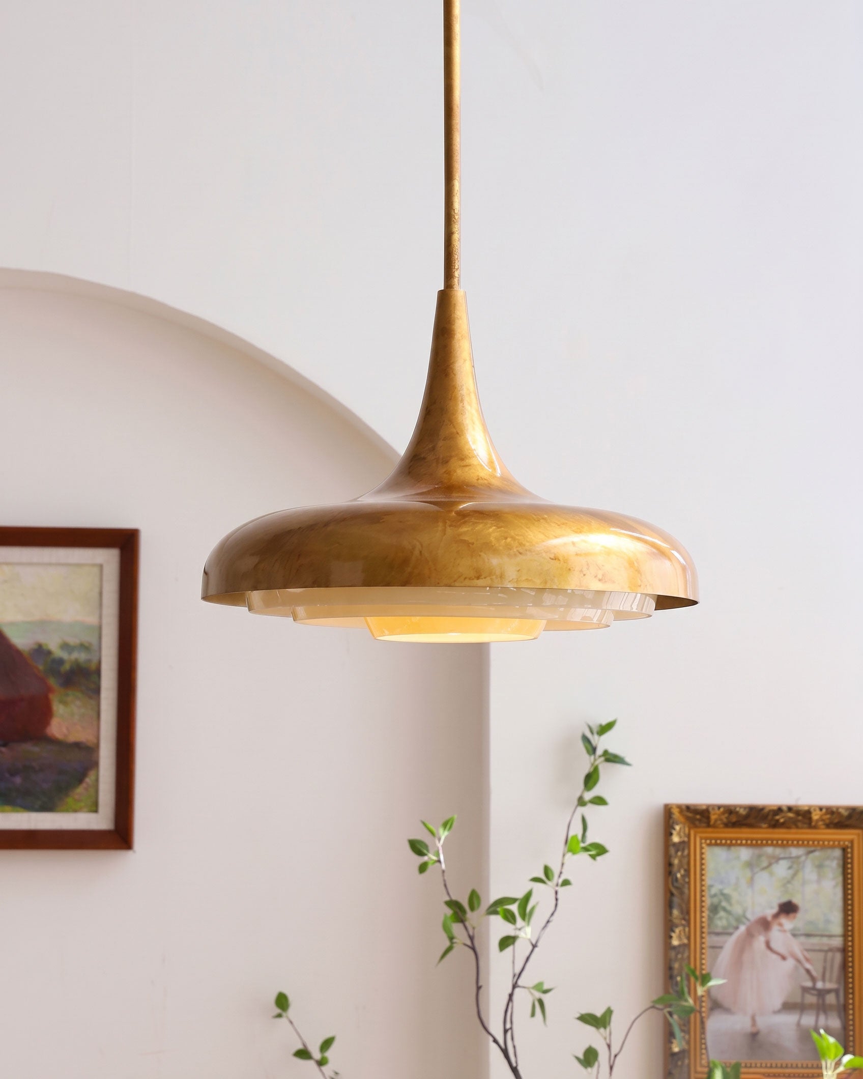 Harlan Opal Tiered Pendant Light