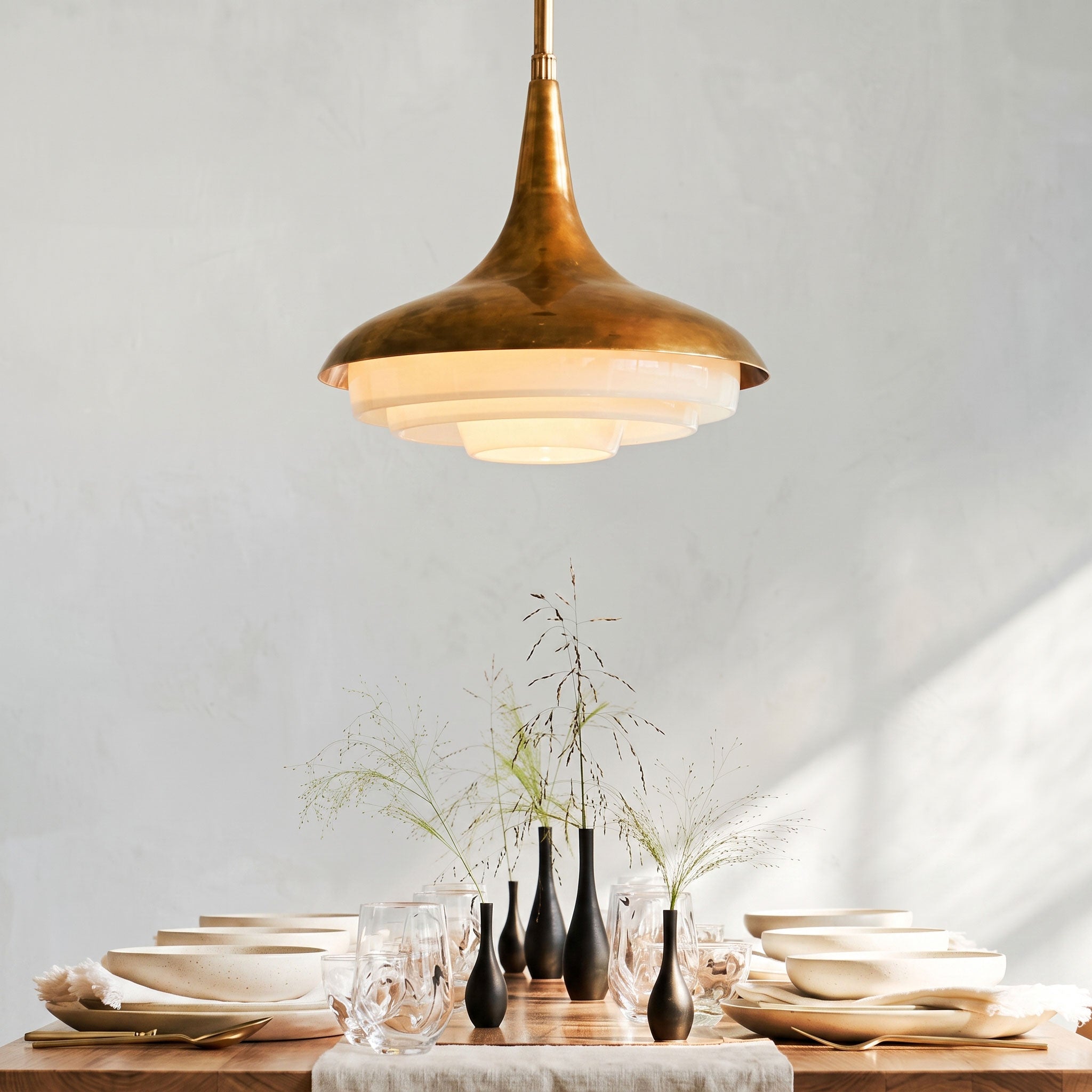 Harlan Opal Tiered Pendant Light