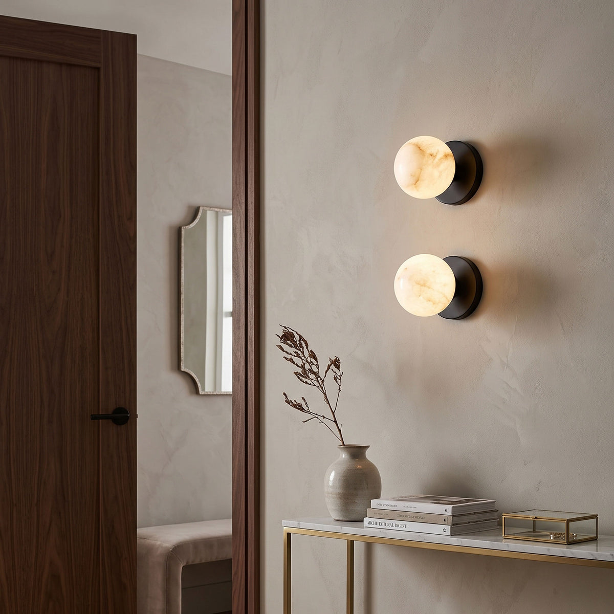 Harris Alabaster Globe Wall Sconce – detail 3
