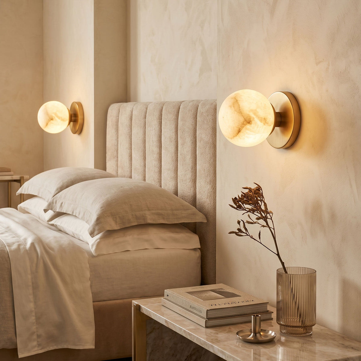 Harris Alabaster Globe Wall Sconce – detail 2