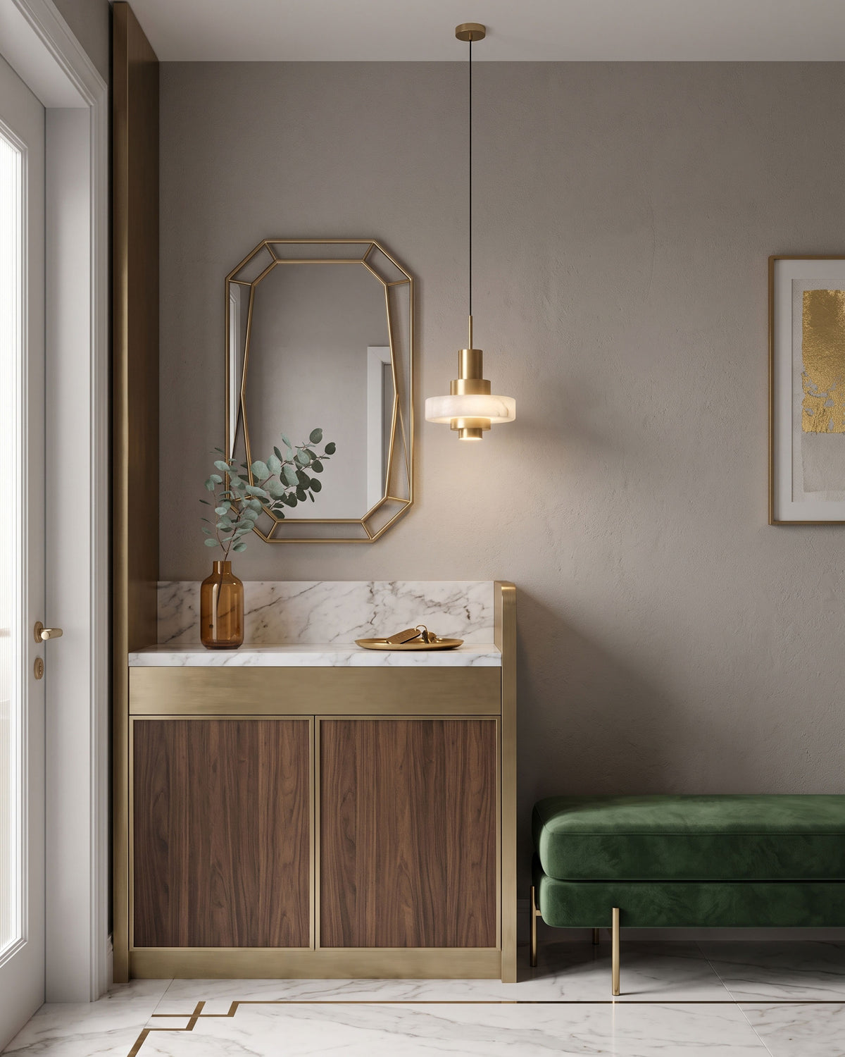 Herbie Alabaster Pendant Light