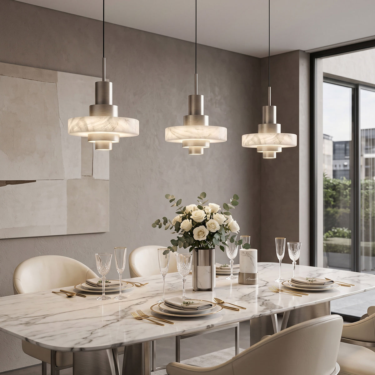 Herbie Alabaster Pendant Light