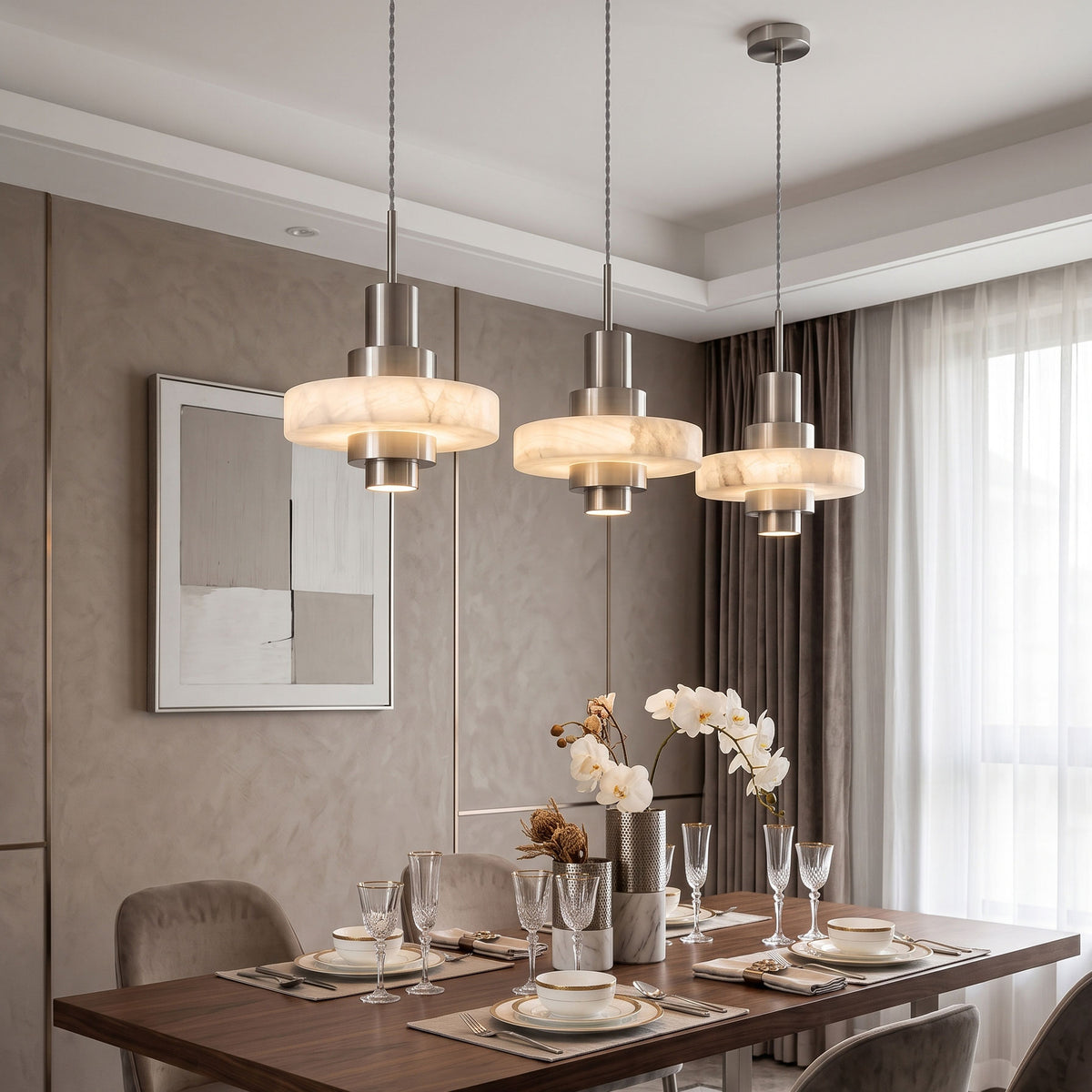 Herbie Alabaster Pendant Light