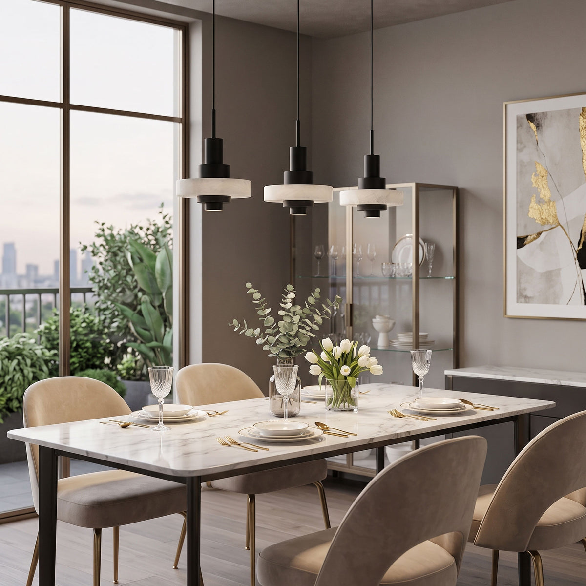 Herbie Alabaster Pendant Light