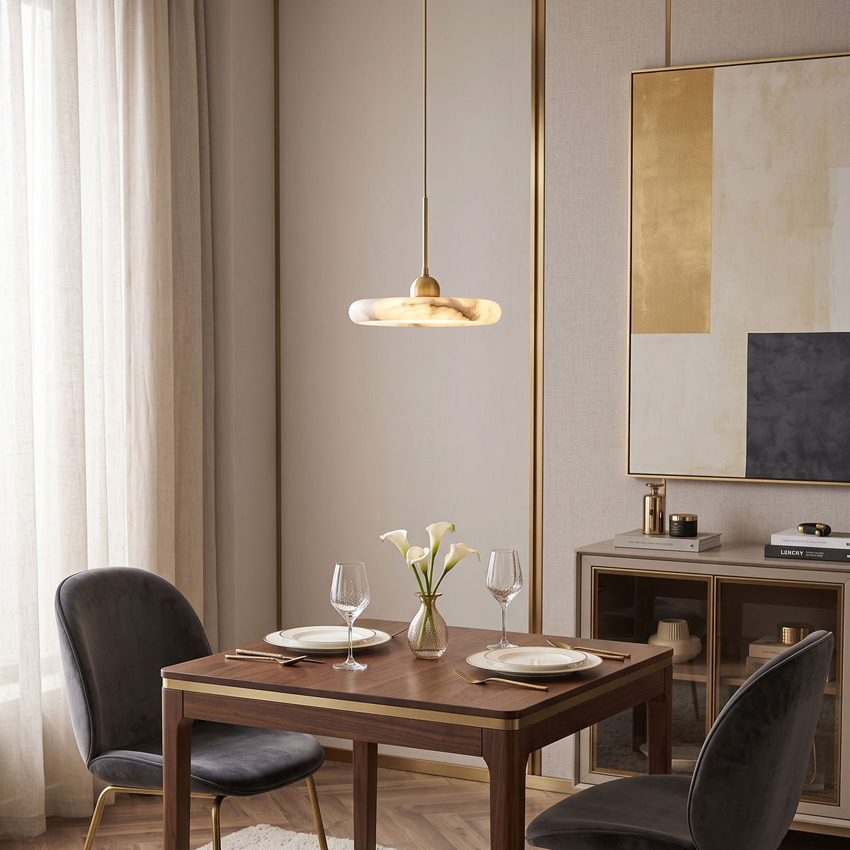 Inigo Slim Alabaster Pendelleuchte