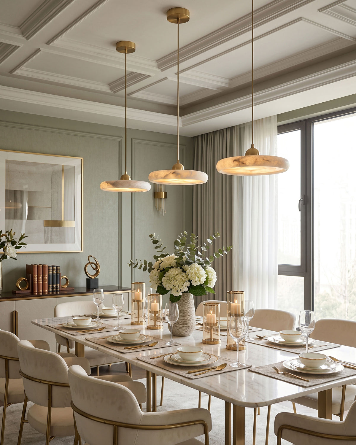 Inigo Slim Alabaster Pendant Light size options