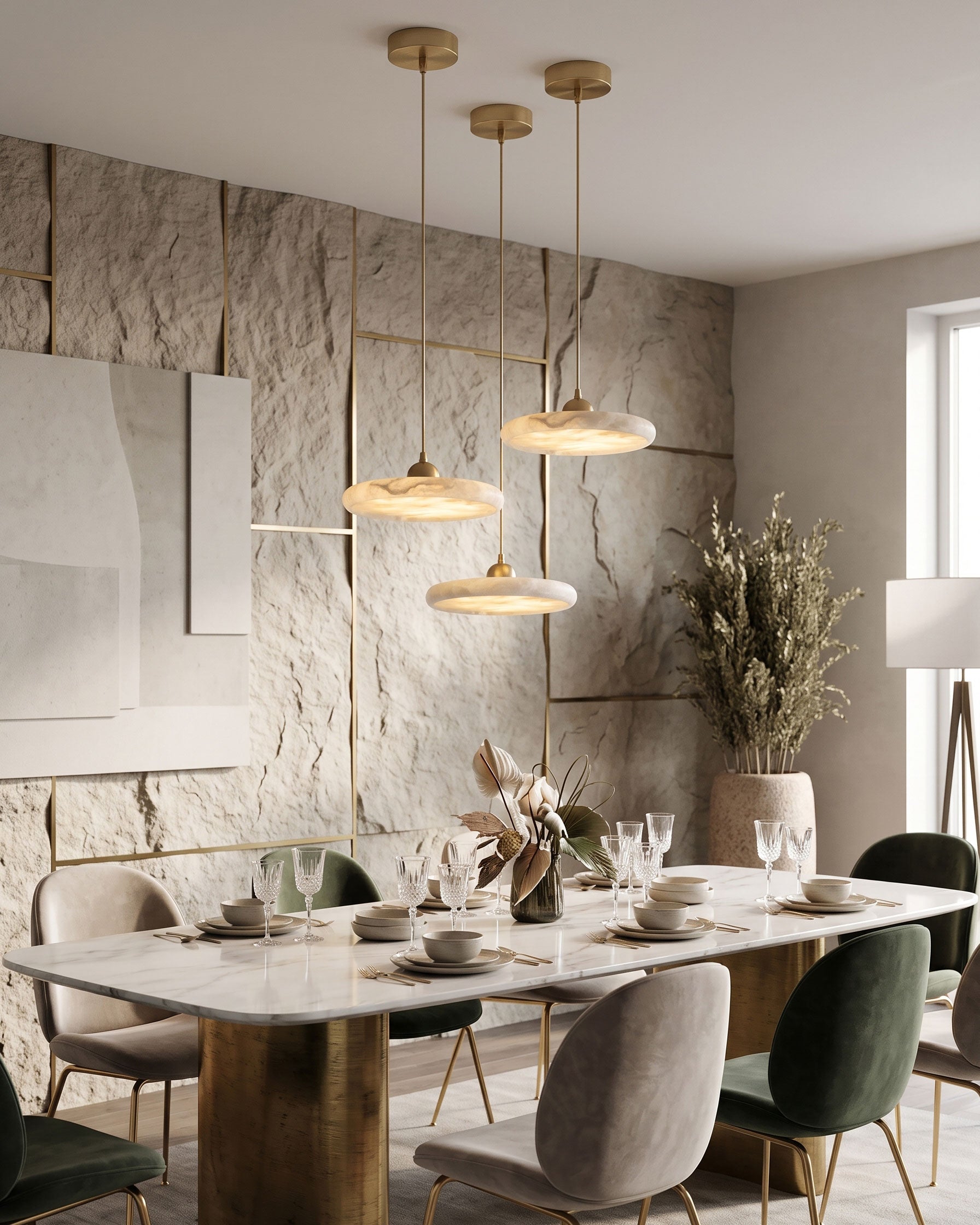 Inigo Slim Alabaster Pendelleuchte