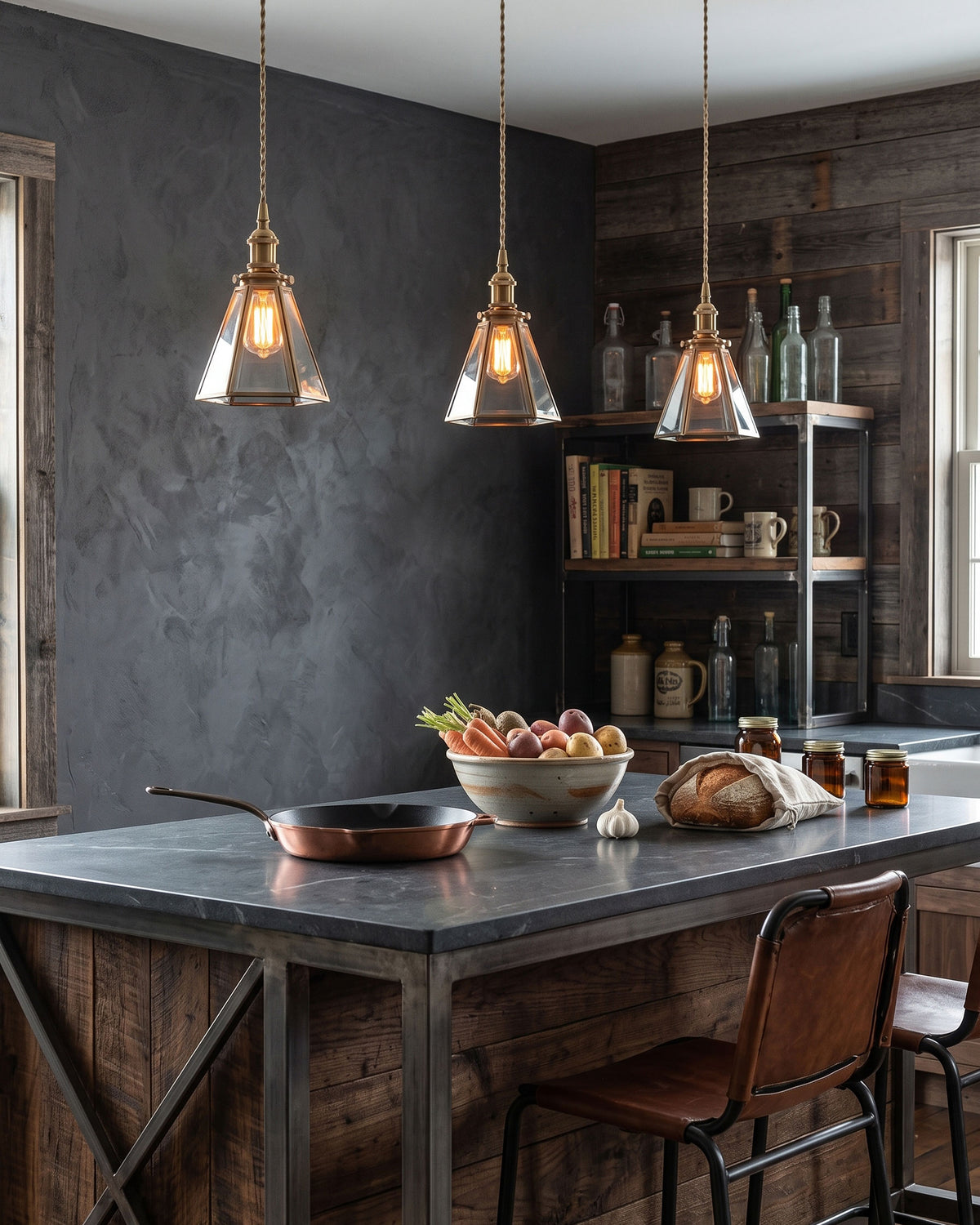 Isambard Lantern Brass Pendant Light